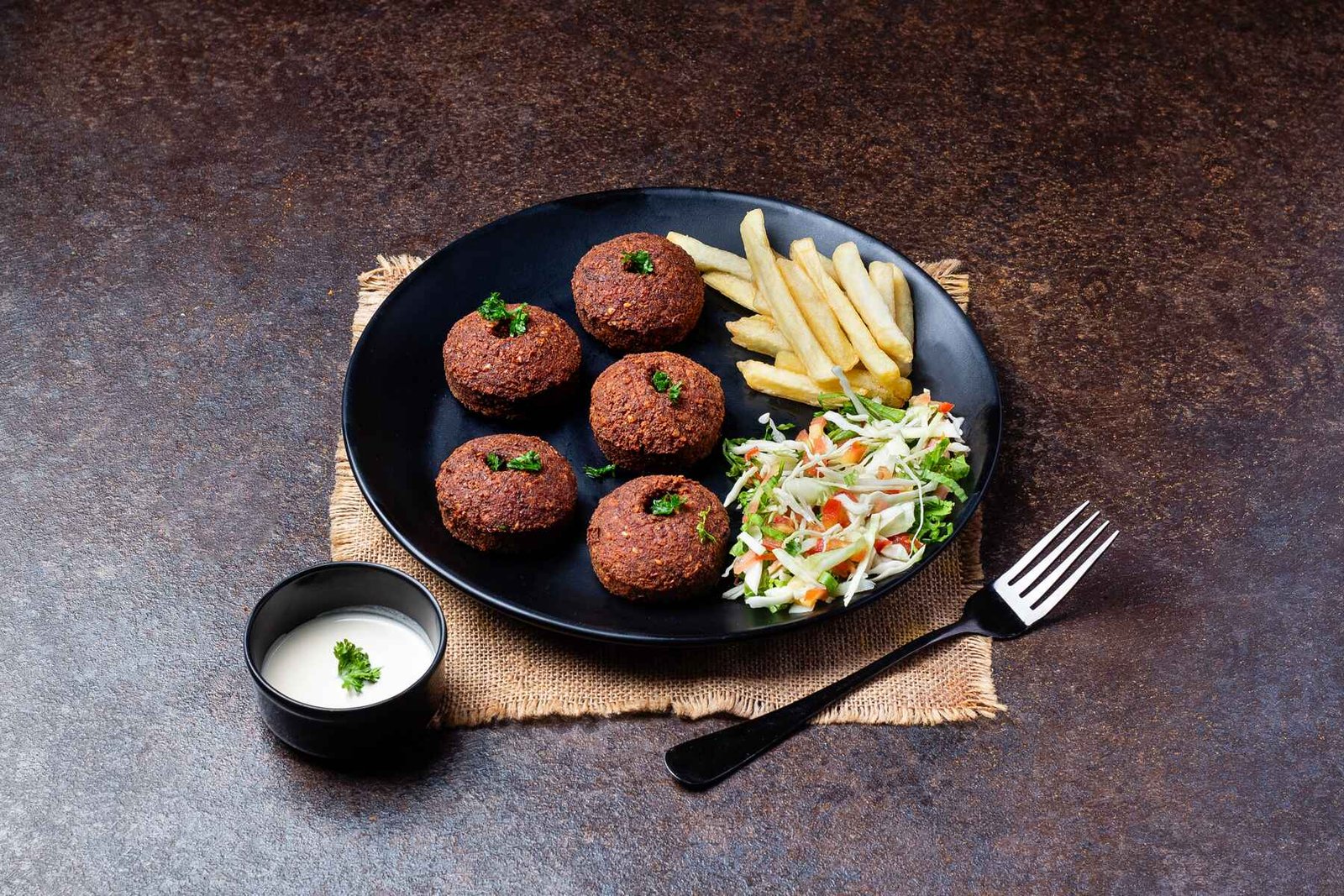 Falafel Sahan With Tahini Sauce