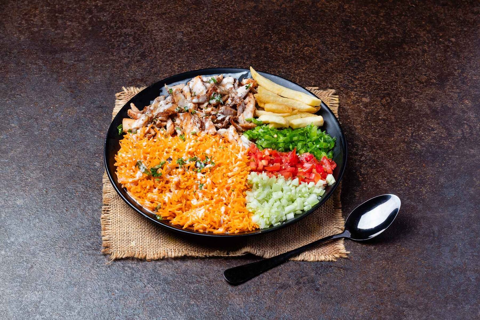 Sawarma sahan with rice