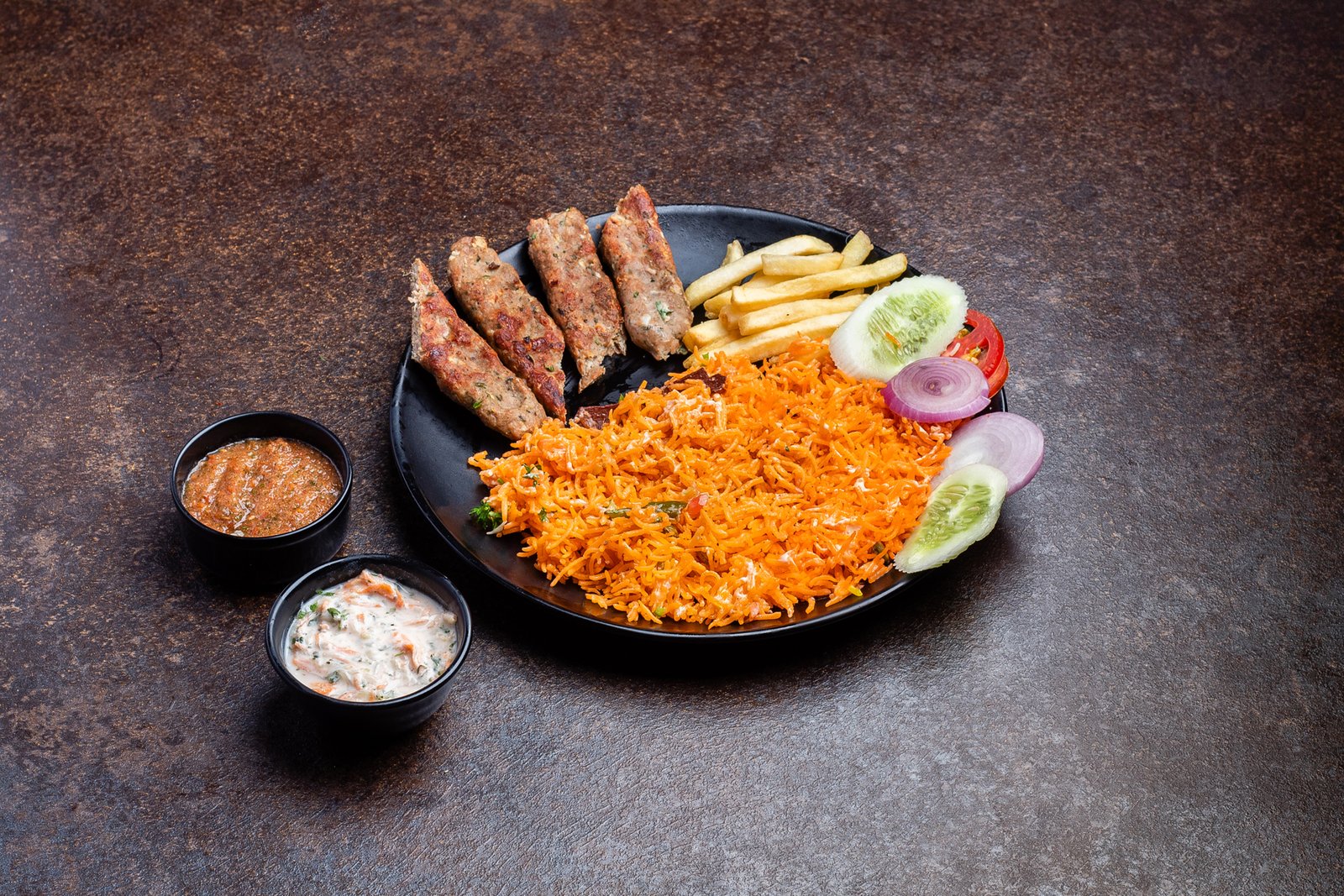kebab with rice